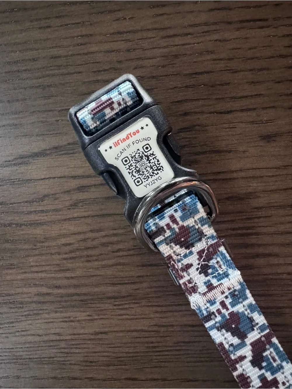I’ll find you Pet Collar with QR ID Tag — Large - Teal, Brown & White - NWOT - Picture 6 of 8